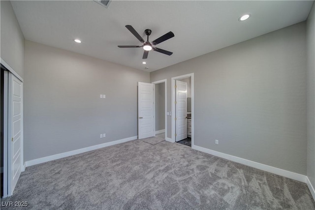 2650 Underbrush Ave, Pahrump, NV 89048 - unfurnished bedroom with carpet, recessed lighting, and ceiling fan