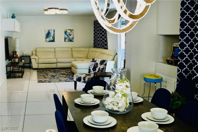 2659 Vegas Valley Dr, Las Vegas, NV 89121 - tiled dining area featuring a chandelier