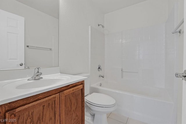 3689 Bufflehead St, Las Vegas, NV 89122 - bathroom featuring toilet, vanity, shower / tub combination, and tile patterned floors