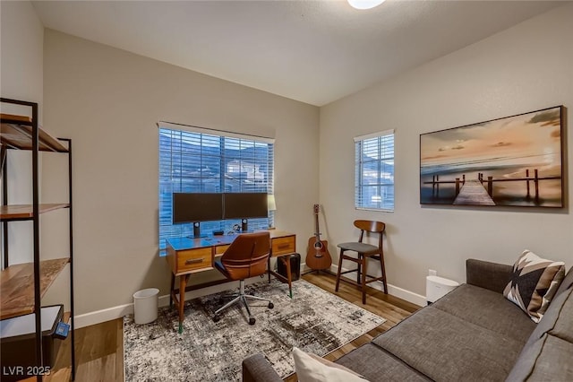 672 Solitude Point Ave, Henderson, NV 89012 - office area featuring wood finished floors and baseboards