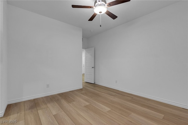 9570 Thistle Creek Ave, Las Vegas, NV 89178 - unfurnished room with light wood finished floors, ceiling fan, and baseboards