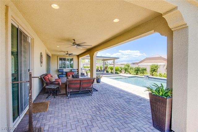 8298 W Agate Ave, Las Vegas, NV 89113 - view of patio featuring ceiling fan and outdoor lounge area
