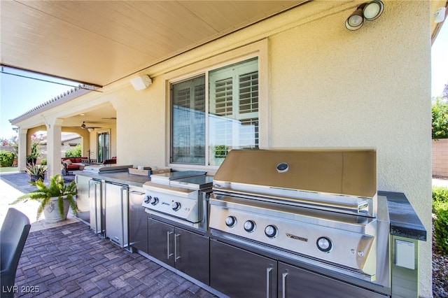 8298 W Agate Ave, Las Vegas, NV 89113 - view of patio / terrace featuring an outdoor kitchen and ceiling fan