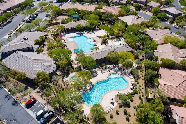9077 Creed Mountain Pl, Las Vegas, NV 89178 - aerial perspective of suburban area with a pool area