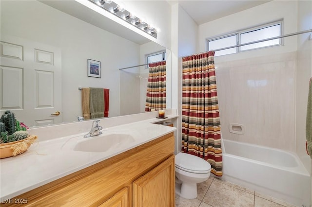 1620 Fieldbrook St, Henderson, NV 89052 - bathroom with vanity, shower / bath combination with curtain, and tile patterned flooring