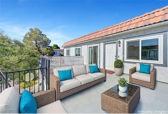 1101 Willow Tree Dr Unit D, Las Vegas, NV 89128 - patio / terrace with an outdoor hangout area