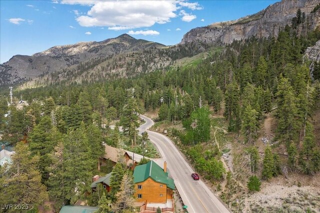 4830 Silver Tip Way, Mount Charleston, NV 89124 - mountain view with a heavily wooded area