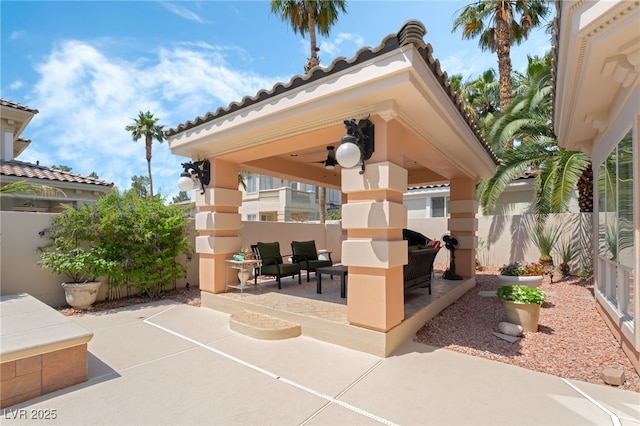 277 Dark Forest Ave, Las Vegas, NV 89123 - fenced backyard with a gazebo, an outdoor living space, and a patio