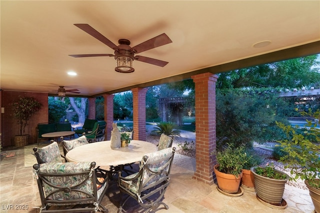 2001 Silver Ave, Las Vegas, NV 89102 - view of patio with outdoor dining space and ceiling fan