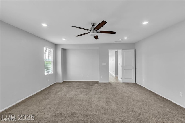 2832 Aragon Terrace Way, Henderson, NV 89044 - carpeted spare room with ceiling fan, recessed lighting, and baseboards