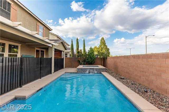 2832 Aragon Terrace Way, Henderson, NV 89044 - view of pool with a fenced backyard and a pool with connected hot tub