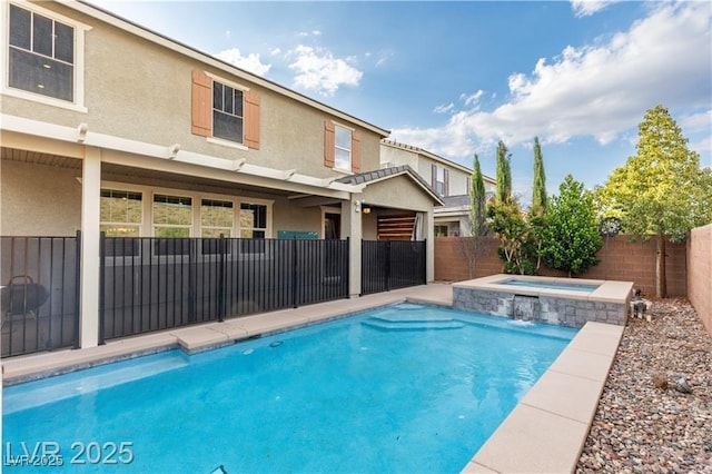 2832 Aragon Terrace Way, Henderson, NV 89044 - view of swimming pool featuring a fenced backyard and a pool with connected hot tub