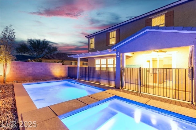 2832 Aragon Terrace Way, Henderson, NV 89044 - view of swimming pool featuring a fenced backyard and a jacuzzi