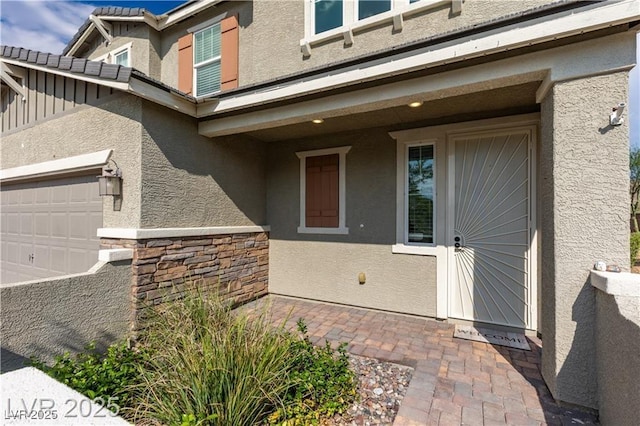 2832 Aragon Terrace Way, Henderson, NV 89044 - property entrance featuring stucco siding and stone siding