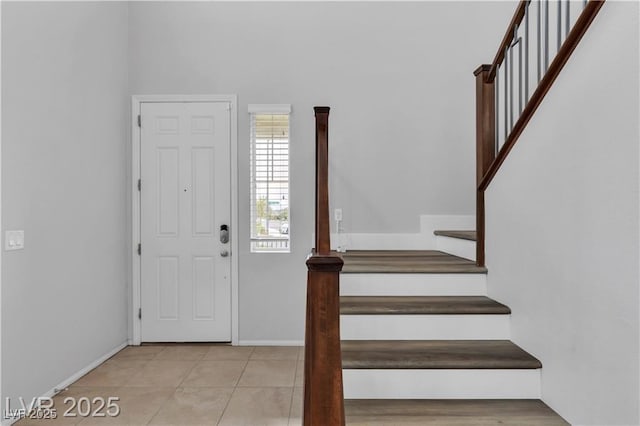 2832 Aragon Terrace Way, Henderson, NV 89044 - tiled foyer featuring stairway and baseboards