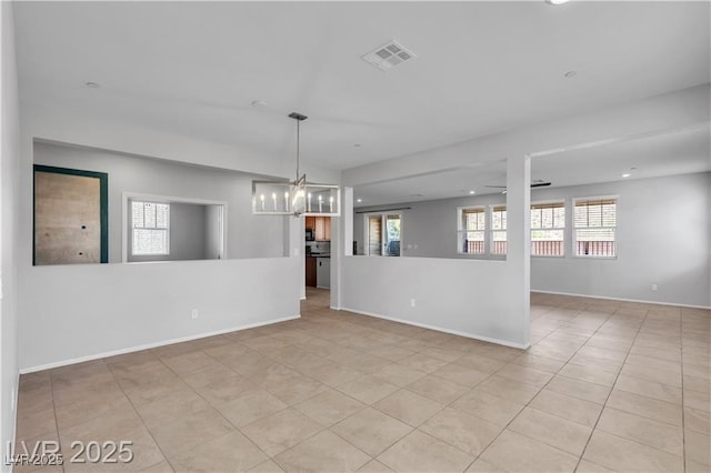 2832 Aragon Terrace Way, Henderson, NV 89044 - tiled empty room featuring baseboards, recessed lighting, and a chandelier