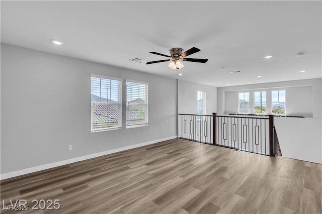 2832 Aragon Terrace Way, Henderson, NV 89044 - spare room with recessed lighting, wood finished floors, baseboards, and ceiling fan
