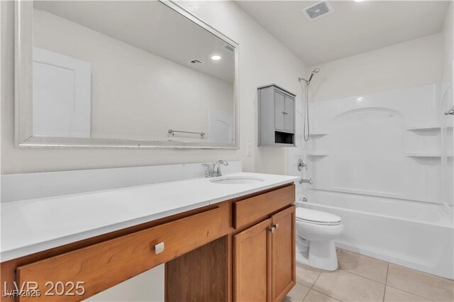 2832 Aragon Terrace Way, Henderson, NV 89044 - full bathroom featuring vanity, toilet, tile patterned flooring, and washtub / shower combination