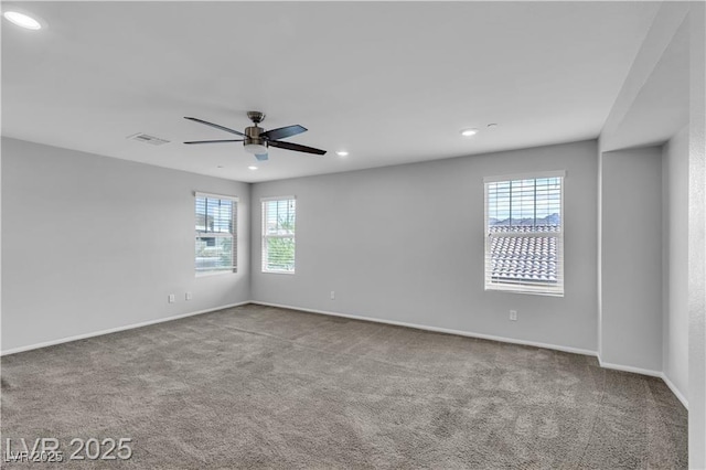2832 Aragon Terrace Way, Henderson, NV 89044 - carpeted empty room with a ceiling fan, recessed lighting, and baseboards