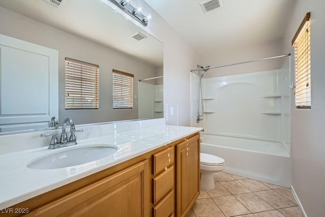765 Jewel Tower St, Las Vegas, NV 89178 - full bathroom featuring toilet, vanity, washtub / shower combination, and tile patterned flooring