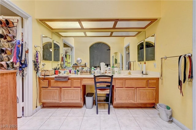 3987 Saddlewood Ct, Las Vegas, NV 89121 - bathroom with vanity and tile patterned flooring