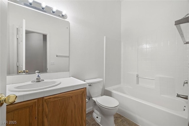 3580 S Shawnee Ave, Pahrump, NV 89048 - full bathroom with vanity, toilet, and tub / shower combination