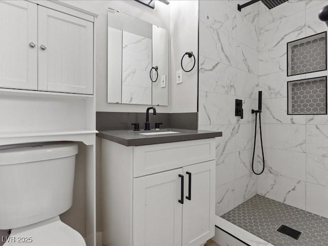 4204 El Jardin Ave, Las Vegas, NV 89102 - full bathroom featuring toilet, vanity, and a marble finish shower