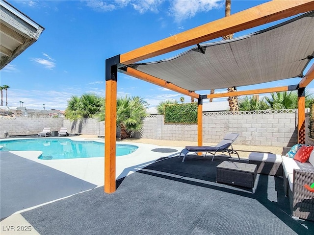 4072 E Harmon Ave, Las Vegas, NV 89121 - view of swimming pool with a patio area and a fenced backyard