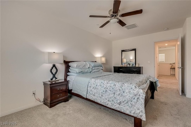 12110 Midnight Pine Rd Unit 4, Las Vegas, NV 89183 - bedroom with light colored carpet, a ceiling fan, and baseboards