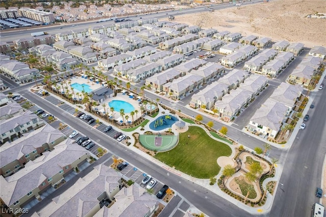 12110 Midnight Pine Rd Unit 4, Las Vegas, NV 89183 - aerial overview of property's location with a pool area and nearby suburban area