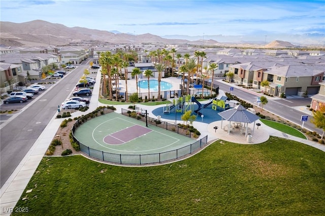 12110 Midnight Pine Rd Unit 4, Las Vegas, NV 89183 - aerial view of residential area featuring a pool area