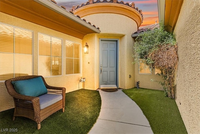 7252 Royal Melbourne Dr, Las Vegas, NV 89131 - doorway to property with stucco siding