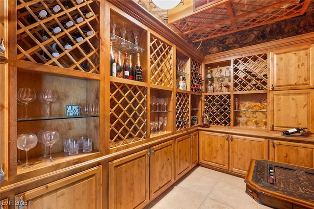 2793 Red Arrow Dr, Las Vegas, NV 89135 - wine area with light tile patterned floors