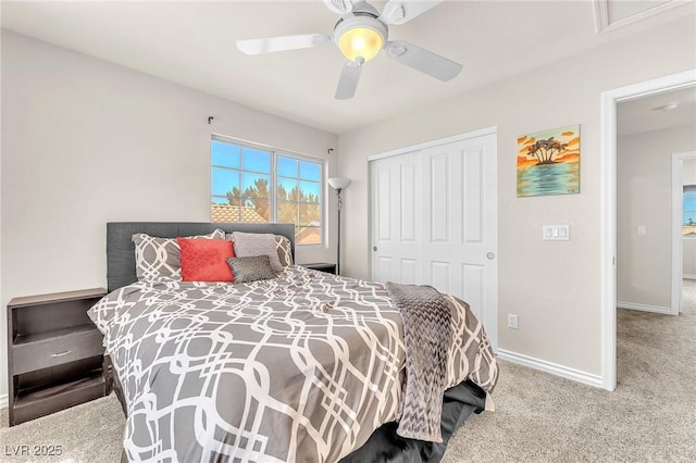 690 Great Dane Ct, Henderson, NV 89052 - carpeted bedroom featuring a closet and ceiling fan
