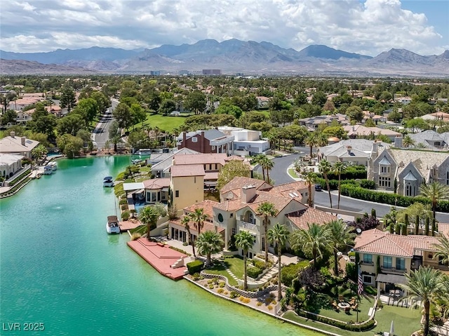 2925 Coast Line Ct, Las Vegas, NV 89117 - aerial view of residential area featuring a water and mountain view