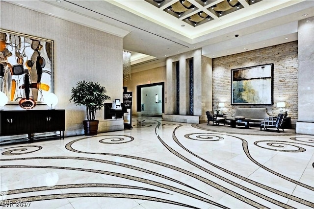 125 E Harmon Ave Unit 1918, Las Vegas, NV 89109 - common area with a towering ceiling and recessed lighting