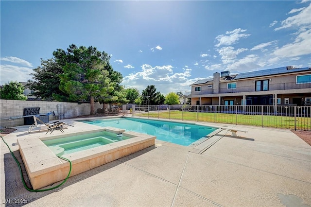 6821 Jeanette St, Las Vegas, NV 89131 - view of pool featuring an in-ground hot tub and a patio area