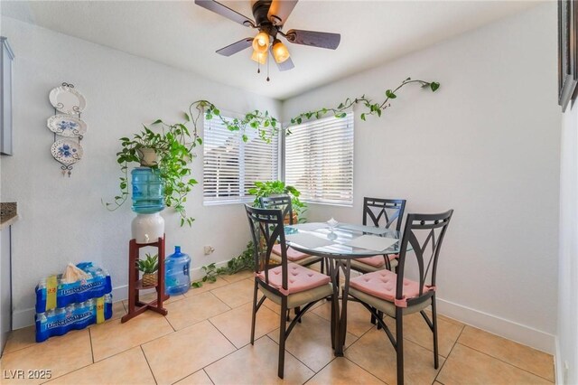 1812 N Decatur Blvd Unit 103, Las Vegas, NV 89108 - dining space featuring a ceiling fan and light tile patterned flooring