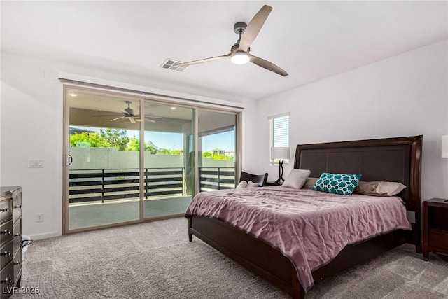 12332 Switchgrass Ave, Las Vegas, NV 89138 - carpeted bedroom featuring access to outside, ceiling fan, and baseboards