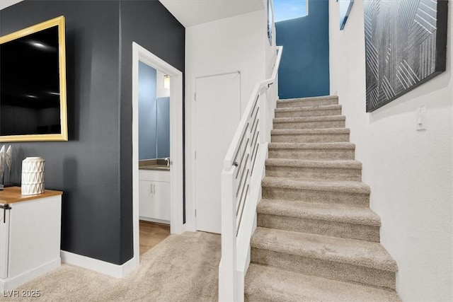 66 Chelsea Manor Ct, Las Vegas, NV 89110 - stairs featuring carpet flooring and baseboards