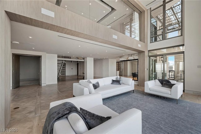 1 Hughes Center Dr Unit 1901, Las Vegas, NV 89169 - community lobby with stairs, a towering ceiling, and recessed lighting