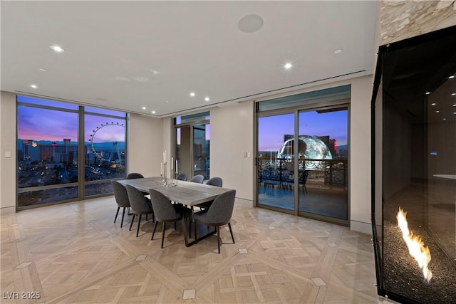 1 Hughes Center Dr Unit 1901, Las Vegas, NV 89169 - dining area featuring floor to ceiling windows and recessed lighting