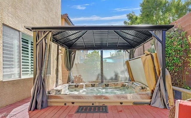 10001 Blairwood Ct, Las Vegas, NV 89178 - wooden deck featuring a covered hot tub