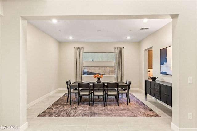 230 Cactus Sunrise St, Las Vegas, NV 89138 - dining room with recessed lighting, baseboards, and light tile patterned floors
