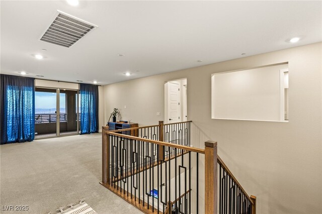 230 Cactus Sunrise St, Las Vegas, NV 89138 - hallway featuring an upstairs landing, carpet, and recessed lighting