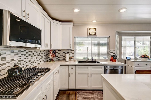 2036 Deer Springs Dr, Henderson, NV 89074 - kitchen featuring stainless steel appliances, a sink, plenty of natural light, light countertops, and recessed lighting