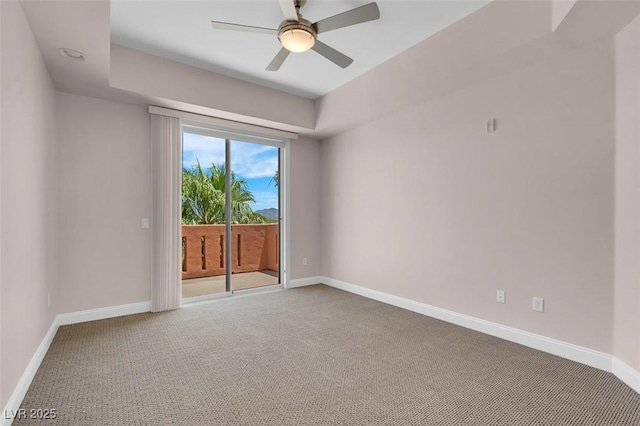 87 E Agate Ave Unit 403, Las Vegas, NV 89123 - carpeted empty room featuring baseboards, ceiling fan, and a tray ceiling