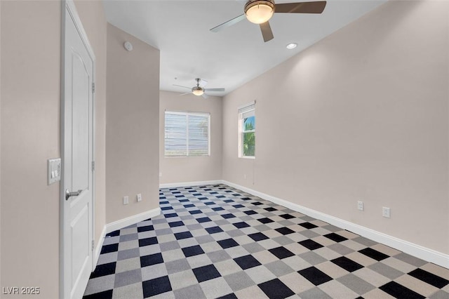 87 E Agate Ave Unit 403, Las Vegas, NV 89123 - spare room featuring ceiling fan, baseboards, recessed lighting, and tile patterned floors
