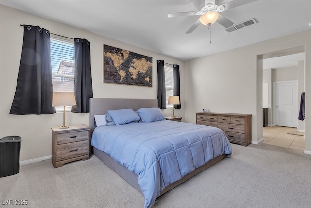 9950 Coyote Echo Ct, Las Vegas, NV 89166 - bedroom with light colored carpet and ceiling fan