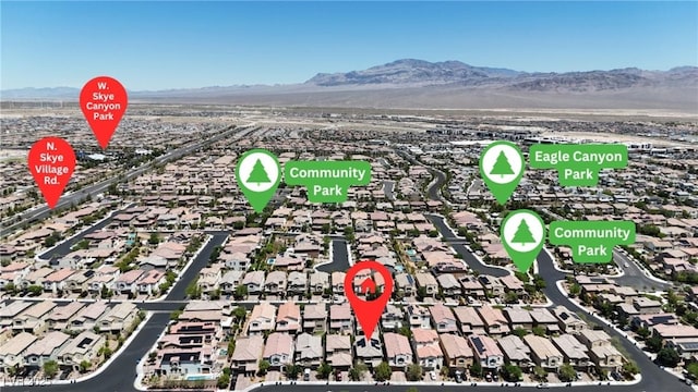 9950 Coyote Echo Ct, Las Vegas, NV 89166 - aerial perspective of suburban area featuring mountains
